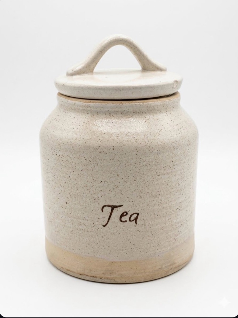 Pfaltzgraff Beige Speckled Ceramic Tea Canister